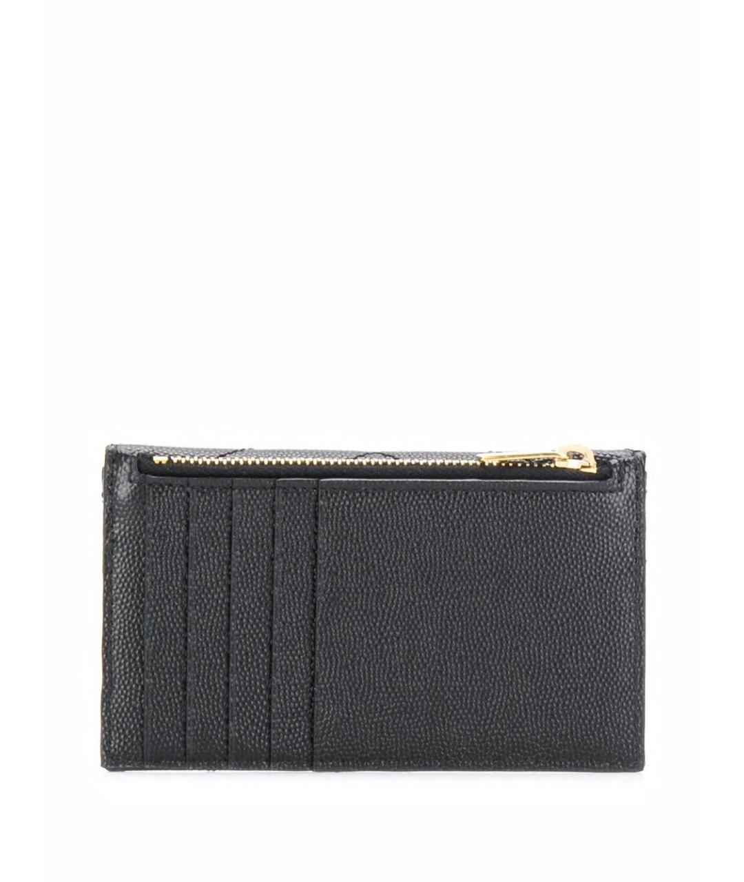 SAINT LAURENT Черный кожаный кардхолдер, фото 2