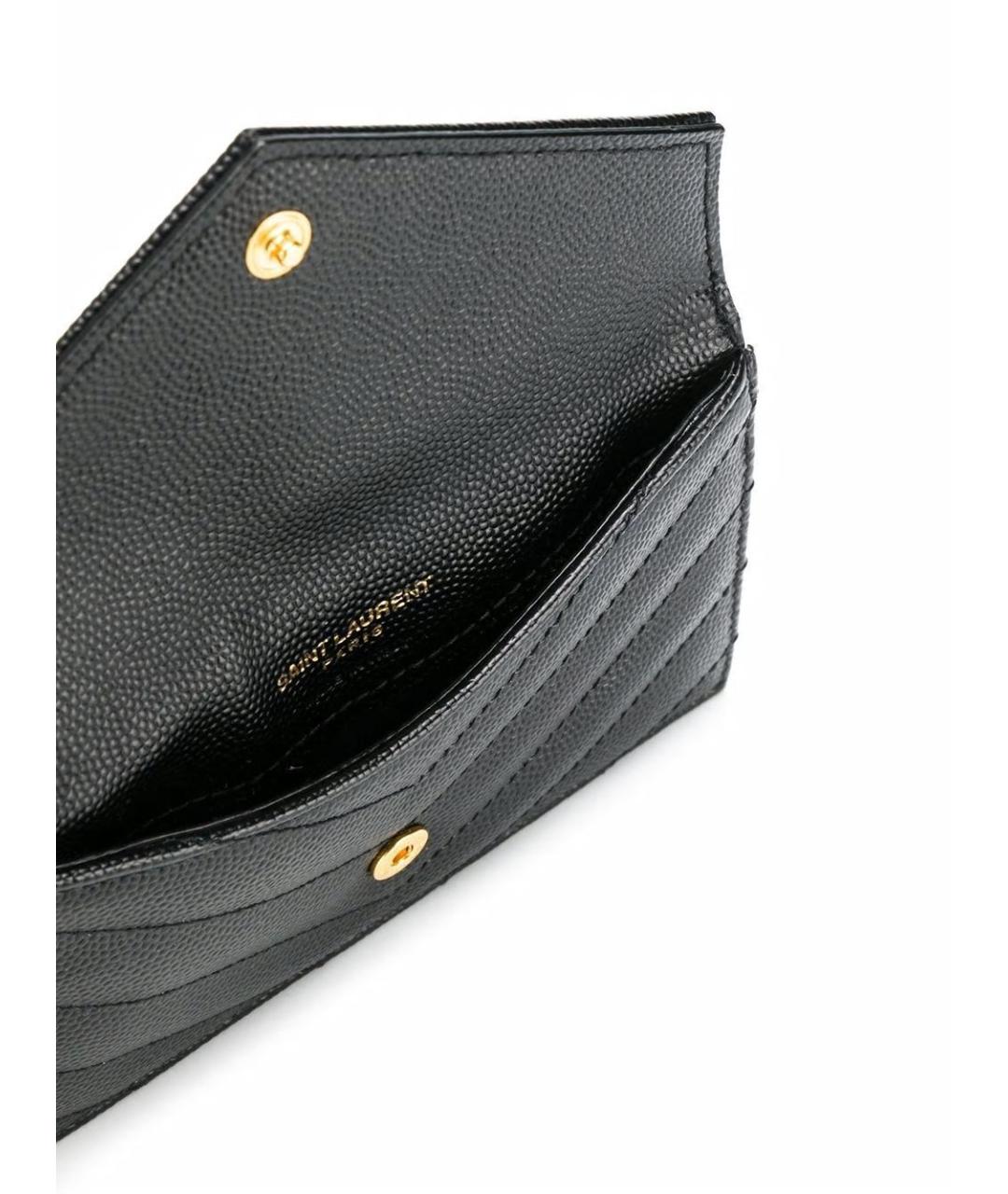 SAINT LAURENT Черный кожаный кардхолдер, фото 3