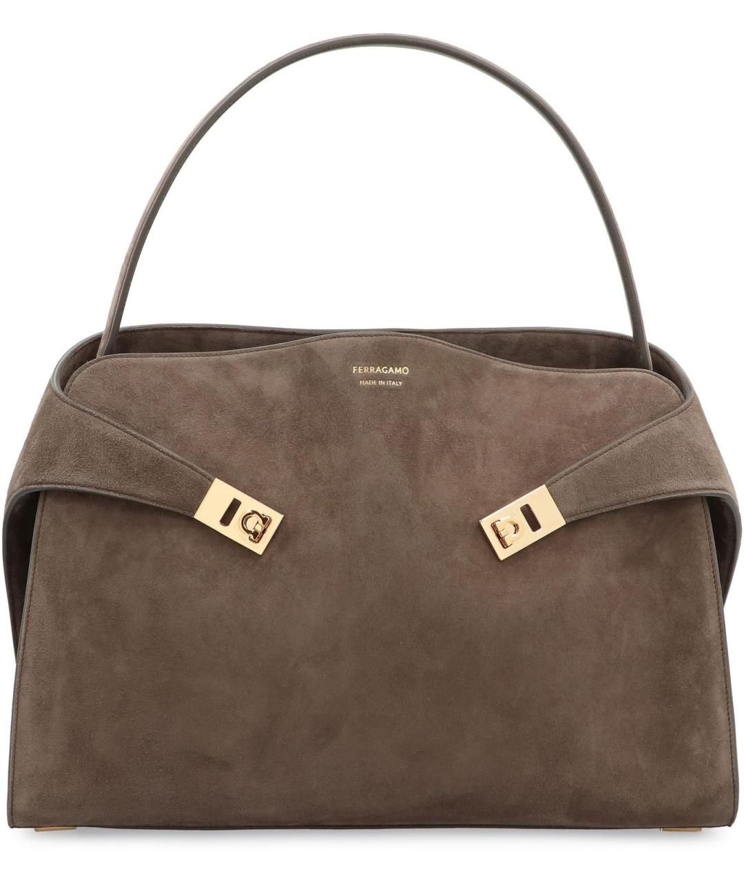 FERRAGAMO Бежевая кожаная сумка тоут, фото 2