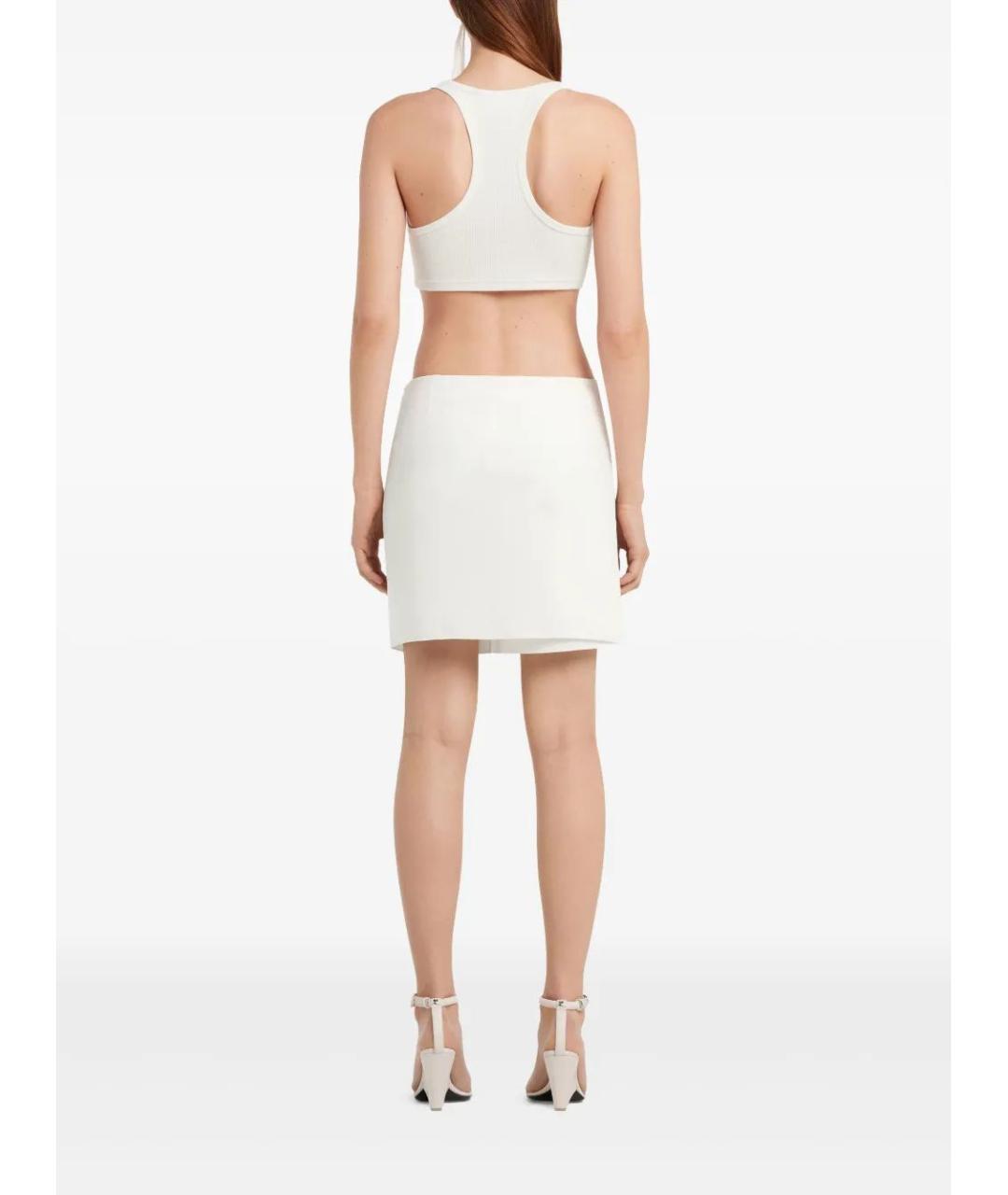 COURREGES Белая хлопковая юбка мини, фото 4