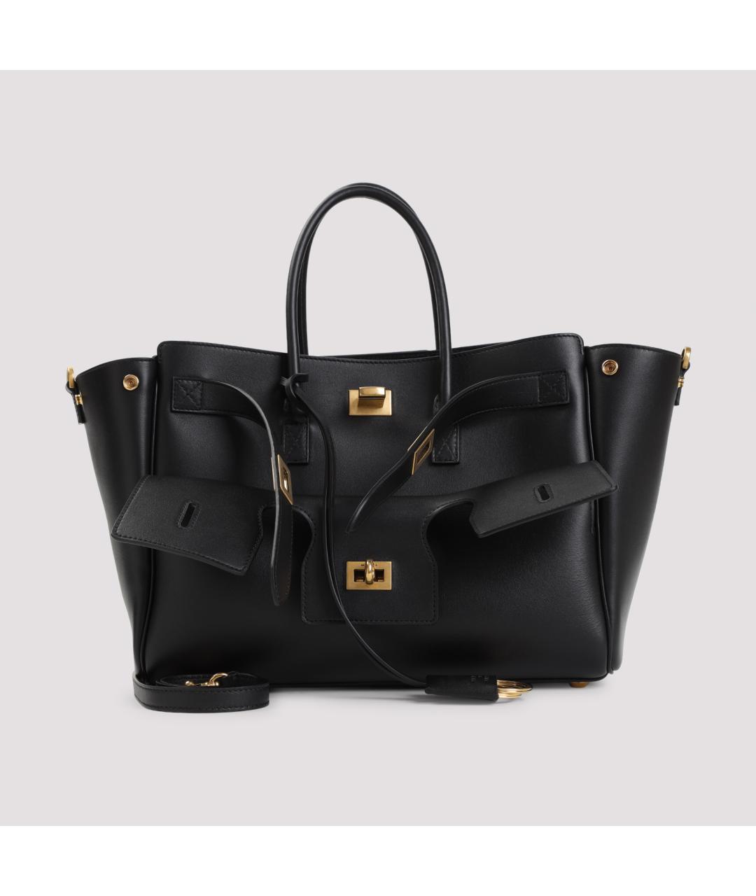 BALENCIAGA Черная кожаная сумка тоут, фото 2