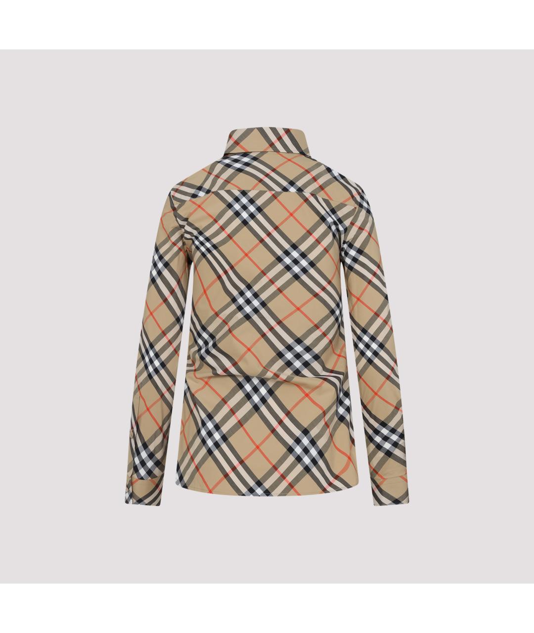 BURBERRY Бежевая хлопковая рубашка, фото 3