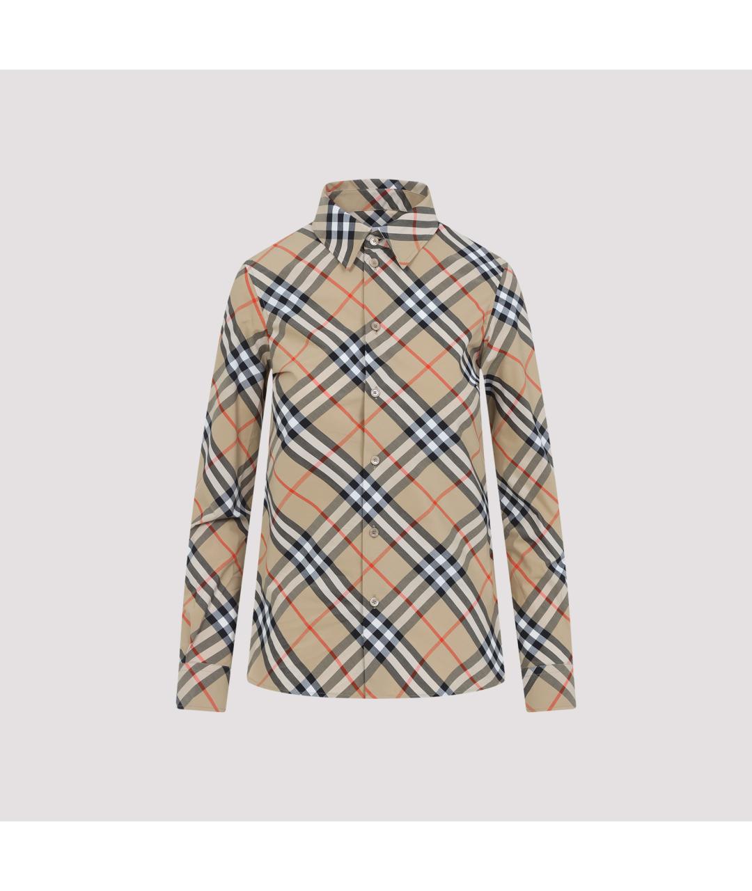 BURBERRY Бежевая хлопковая рубашка, фото 2