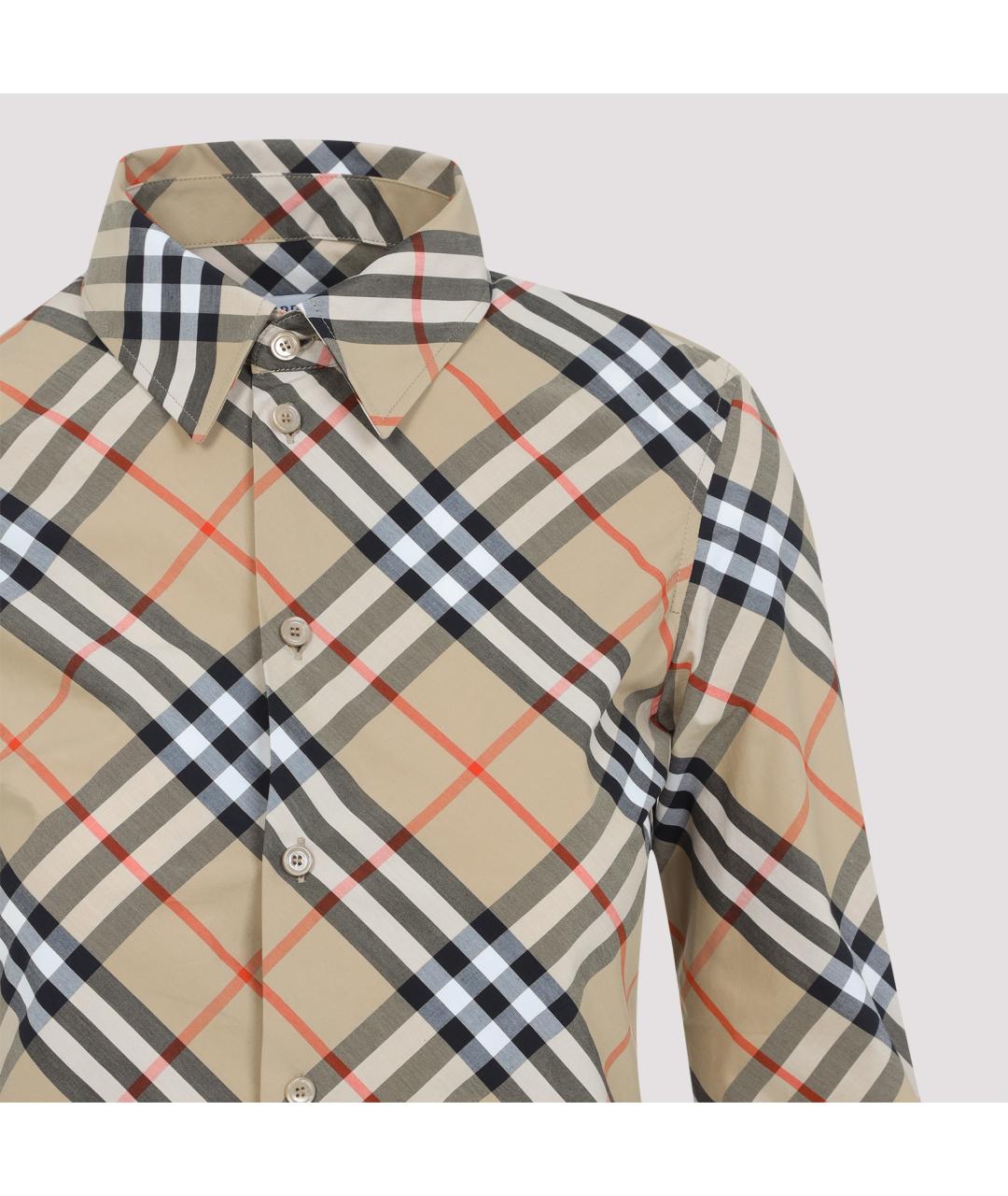 BURBERRY Бежевая хлопковая рубашка, фото 4