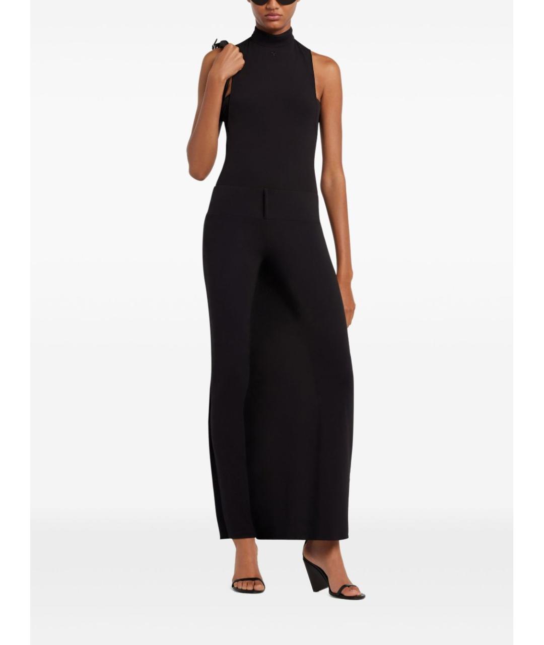 COURREGES Черные хлопковые прямые брюки, фото 4