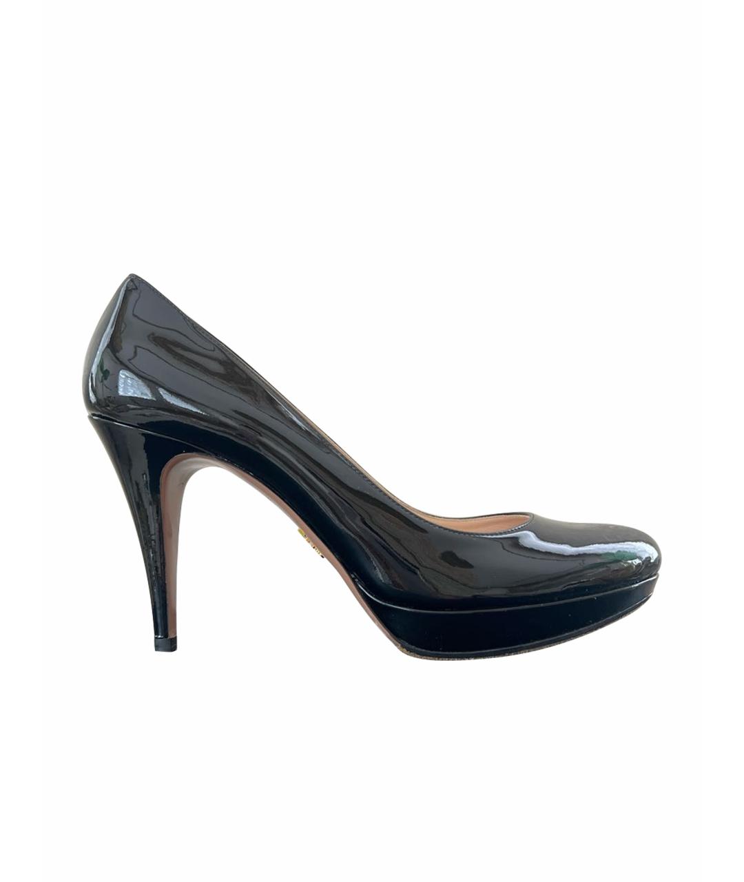 PRADA Черные кожаные туфли, фото 1