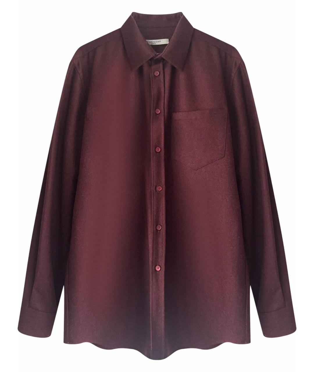GIVENCHY Бордовая шерстяная кэжуал рубашка, фото 1