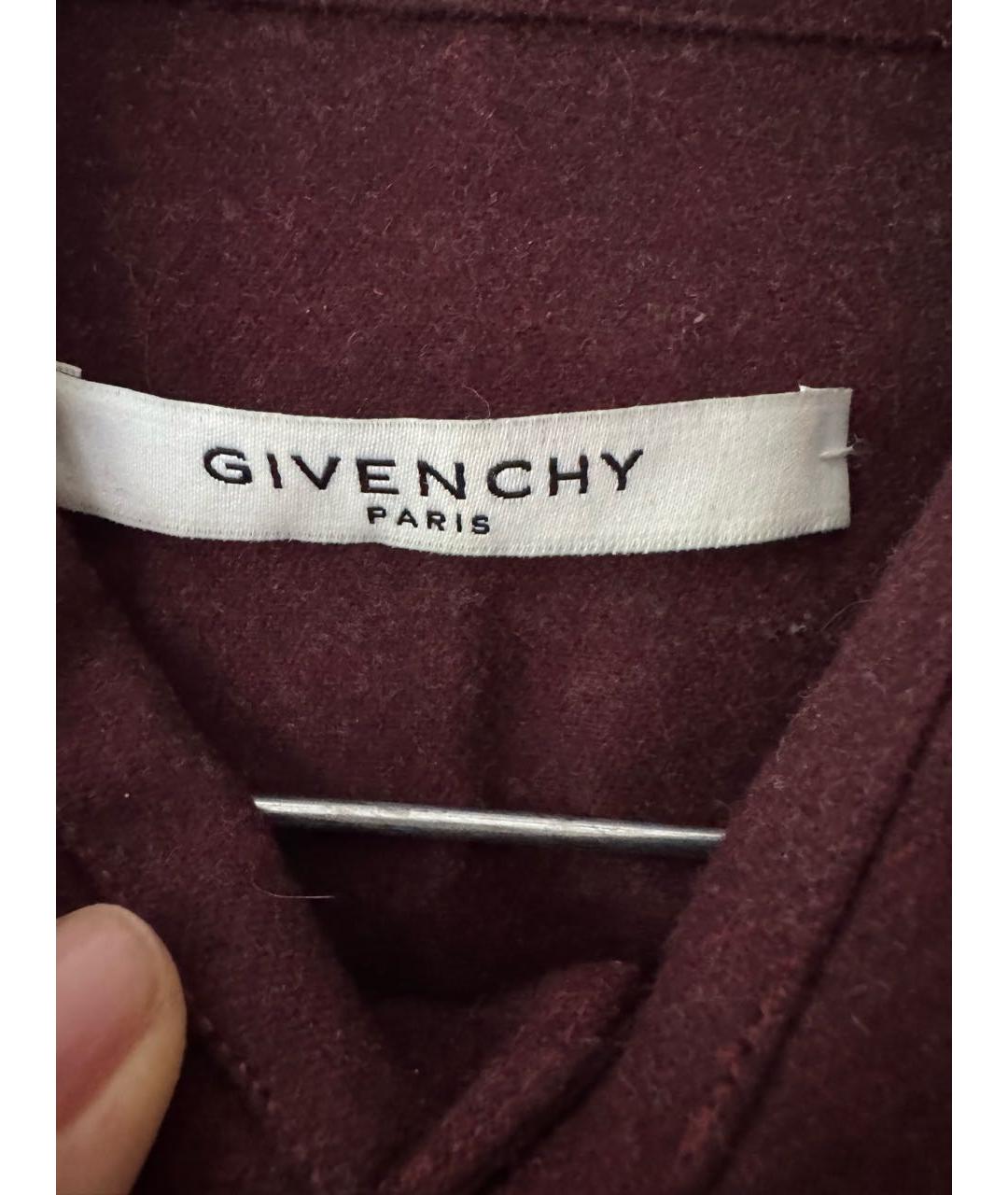 GIVENCHY Бордовая шерстяная кэжуал рубашка, фото 3
