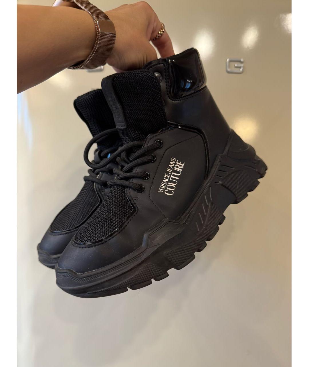 VERSACE JEANS COUTURE Черные ботинки из искусственной кожи, фото 4