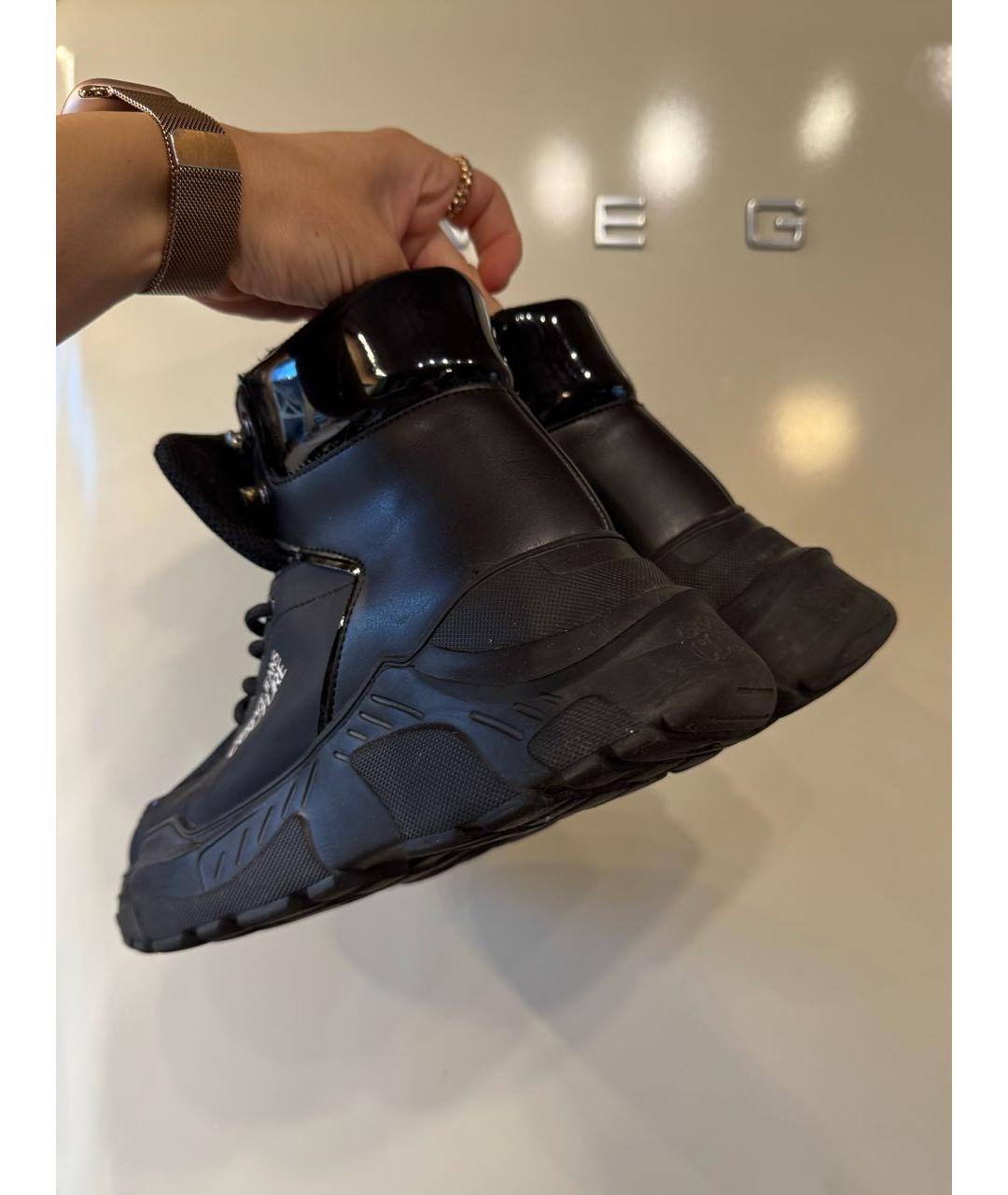 VERSACE JEANS COUTURE Черные ботинки из искусственной кожи, фото 5