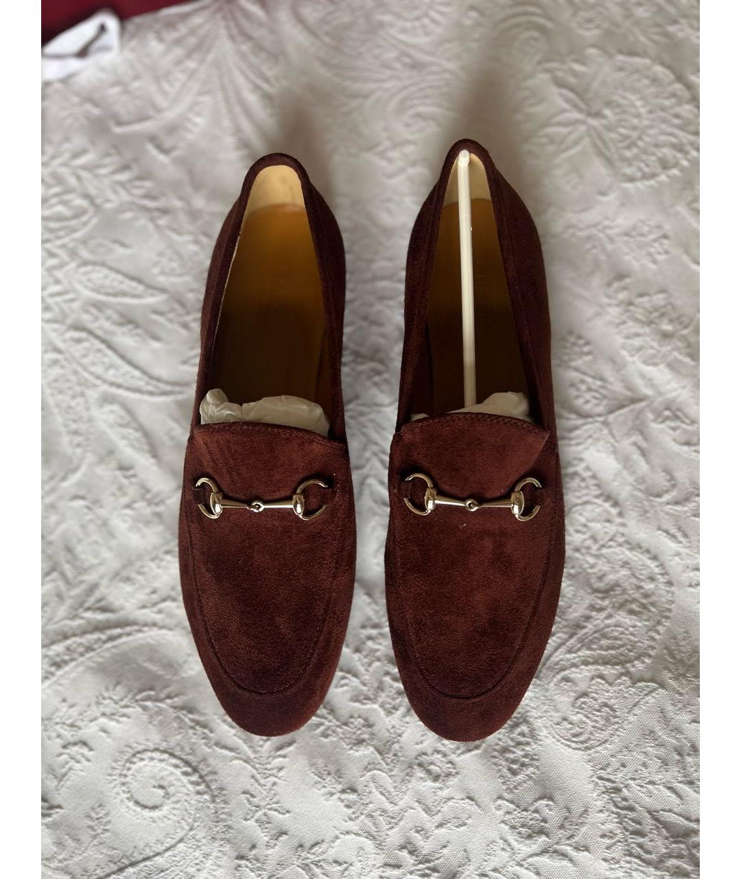 GUCCI Коричневые замшевые лоферы, фото 3