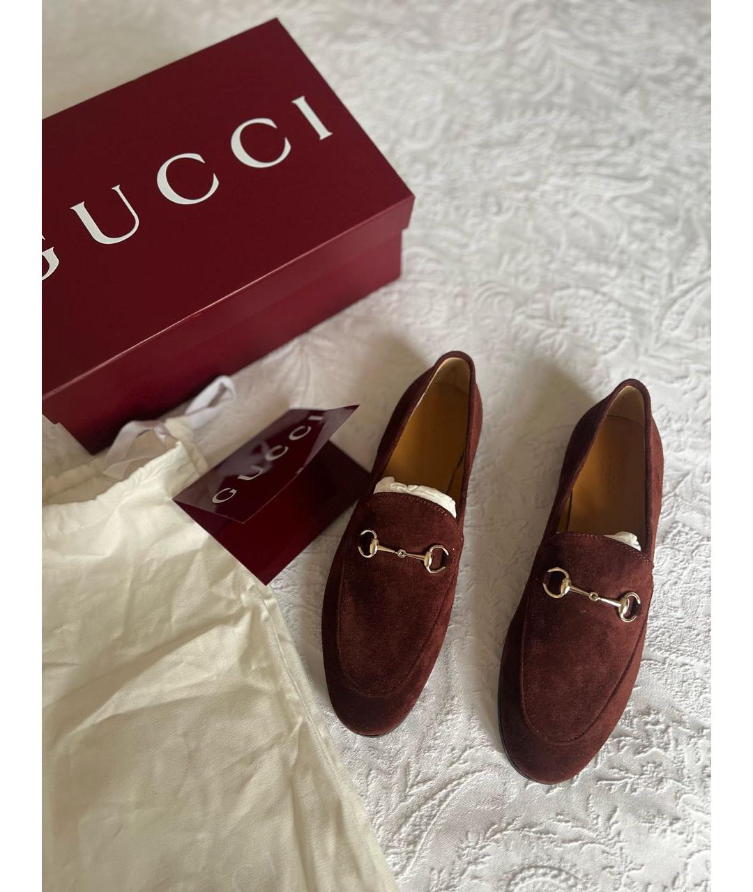 GUCCI Коричневые замшевые лоферы, фото 6