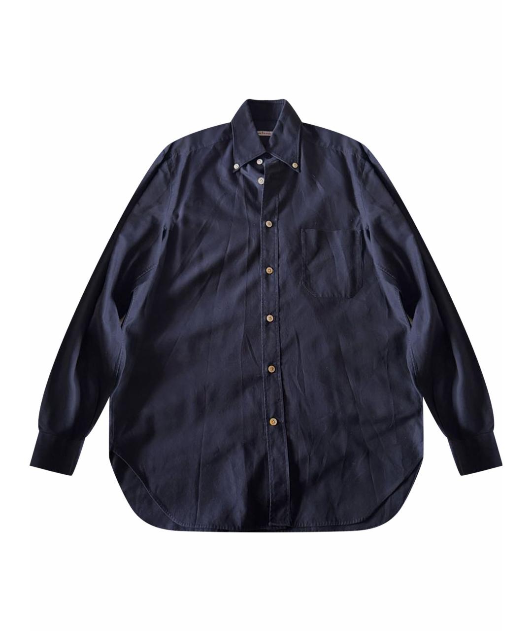 KITON Темно-синяя хлопковая кэжуал рубашка, фото 1