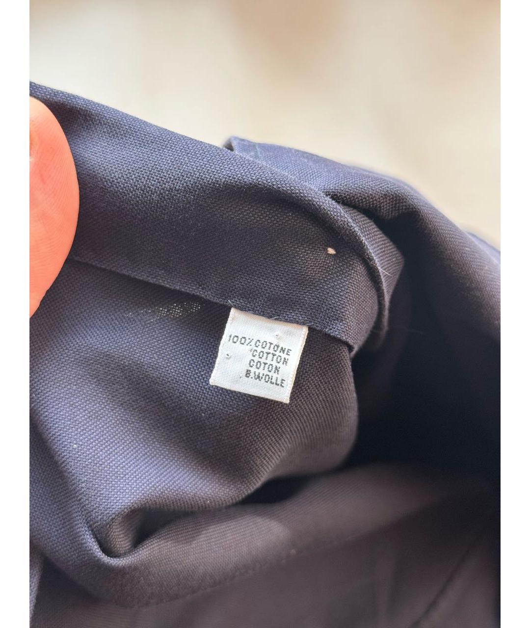 KITON Темно-синяя хлопковая кэжуал рубашка, фото 3