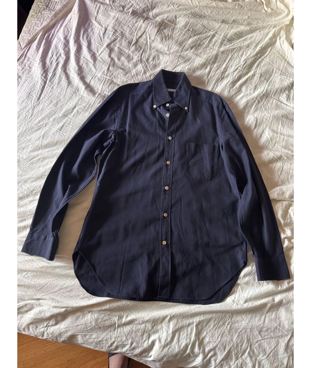 KITON Темно-синяя хлопковая кэжуал рубашка, фото 4