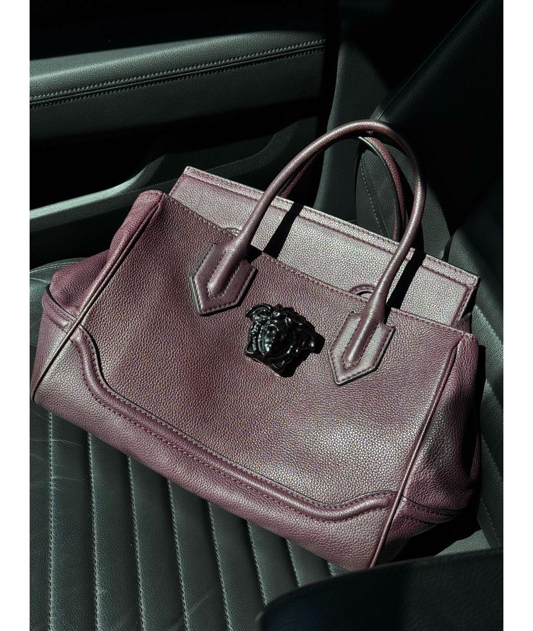 VERSACE Фиолетовая кожаная сумка тоут, фото 2