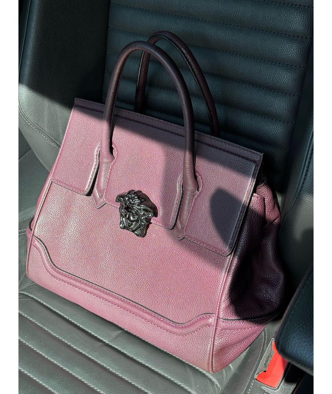 VERSACE Фиолетовая кожаная сумка тоут, фото 6