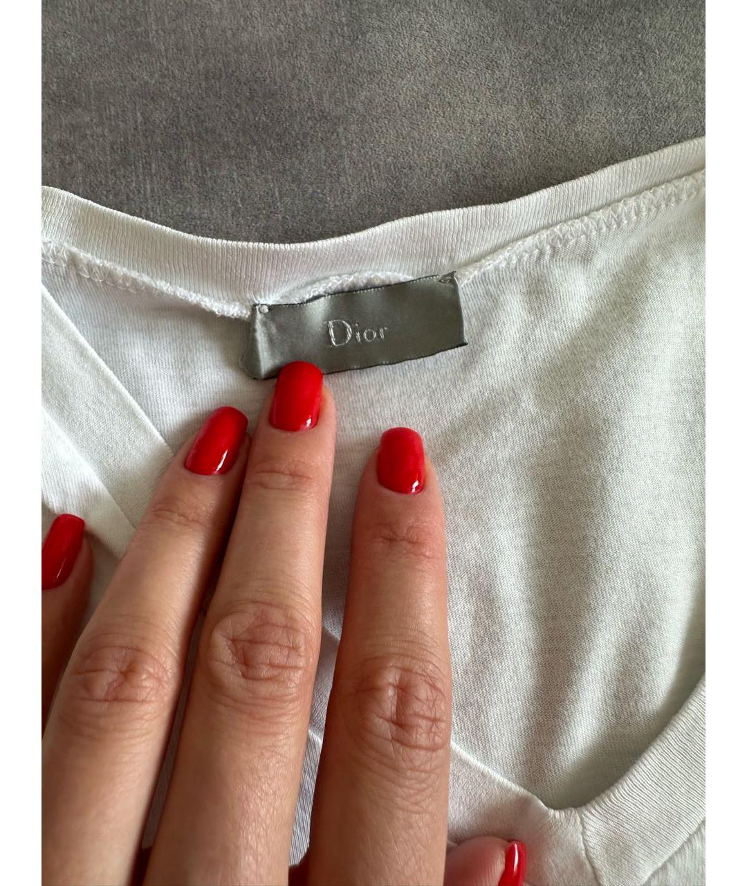 CHRISTIAN DIOR Белая хлопковая футболка, фото 3