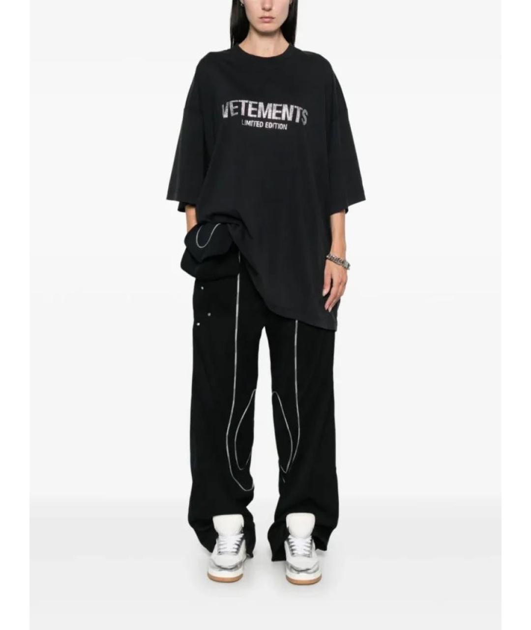 VETEMENTS Антрацитовая хлопковая футболка, фото 4
