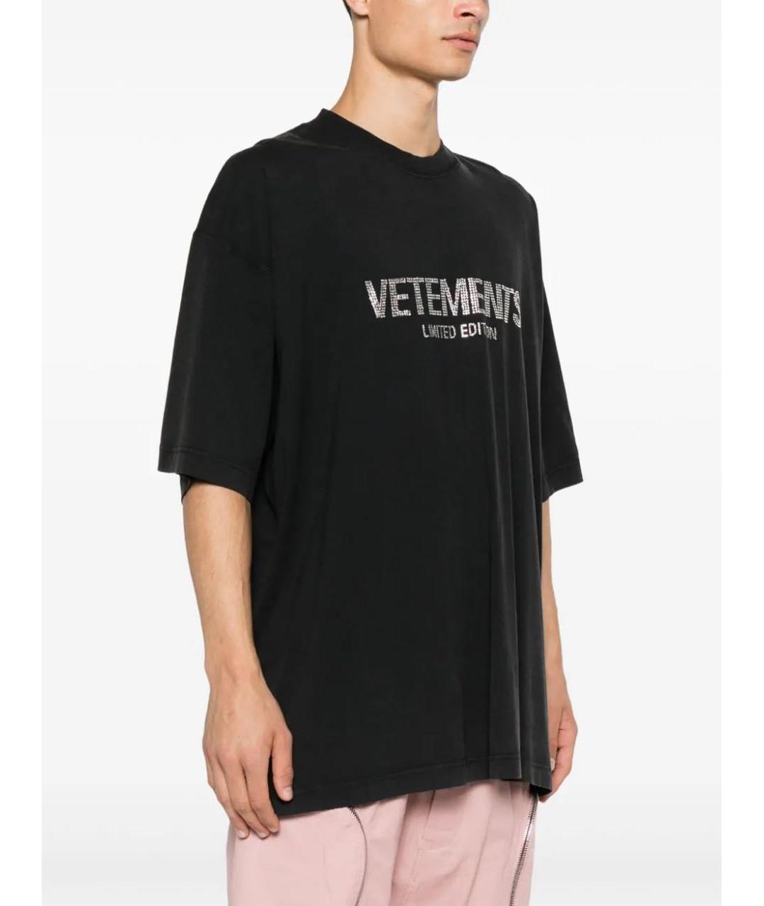 VETEMENTS Антрацитовая хлопковая футболка, фото 2