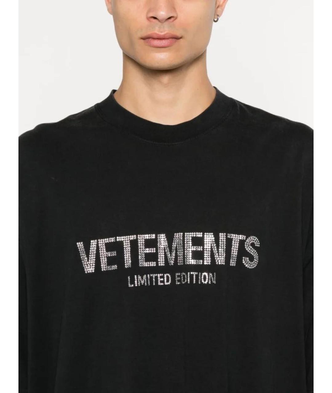 VETEMENTS Антрацитовая хлопковая футболка, фото 3