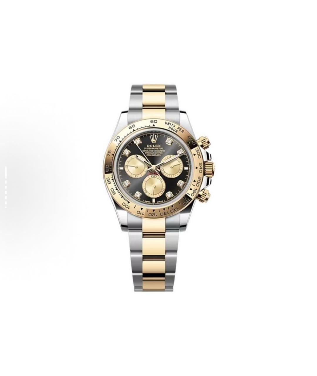 ROLEX Черные часы из желтого золота, фото 3