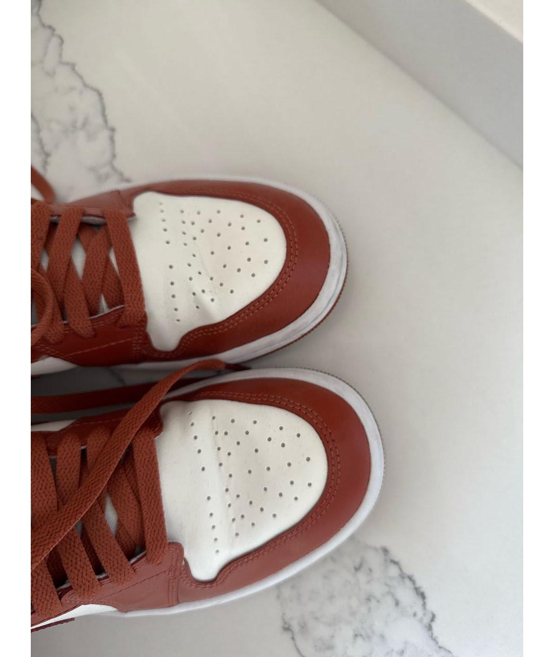 JORDAN Бордовые кожаные кеды, фото 7