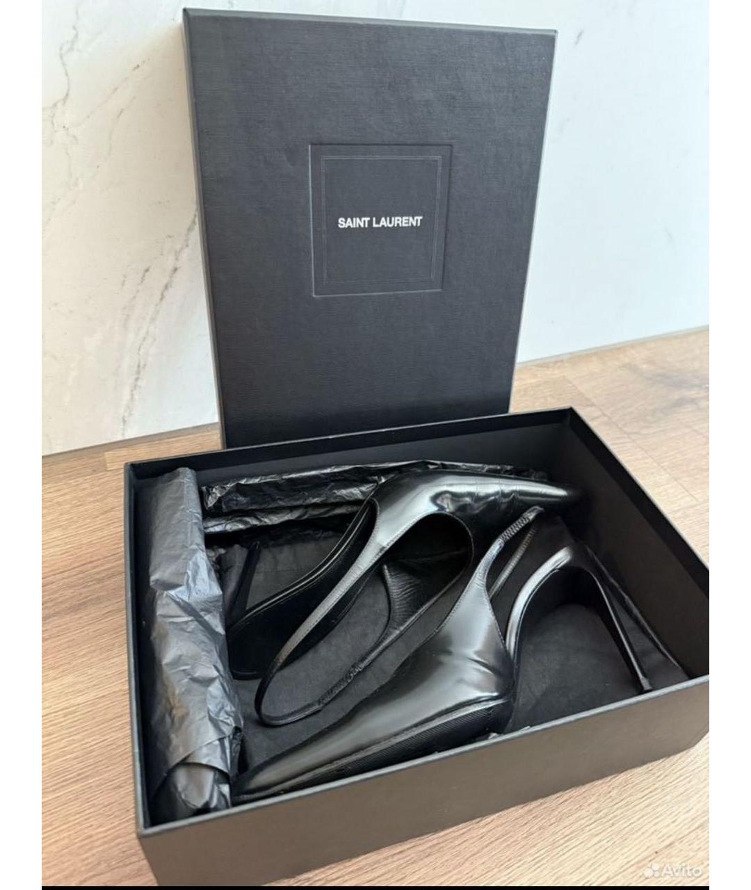 SAINT LAURENT Черные туфли из лакированной кожи, фото 3
