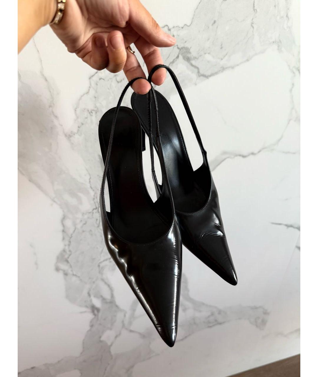 SAINT LAURENT Черные туфли из лакированной кожи, фото 2
