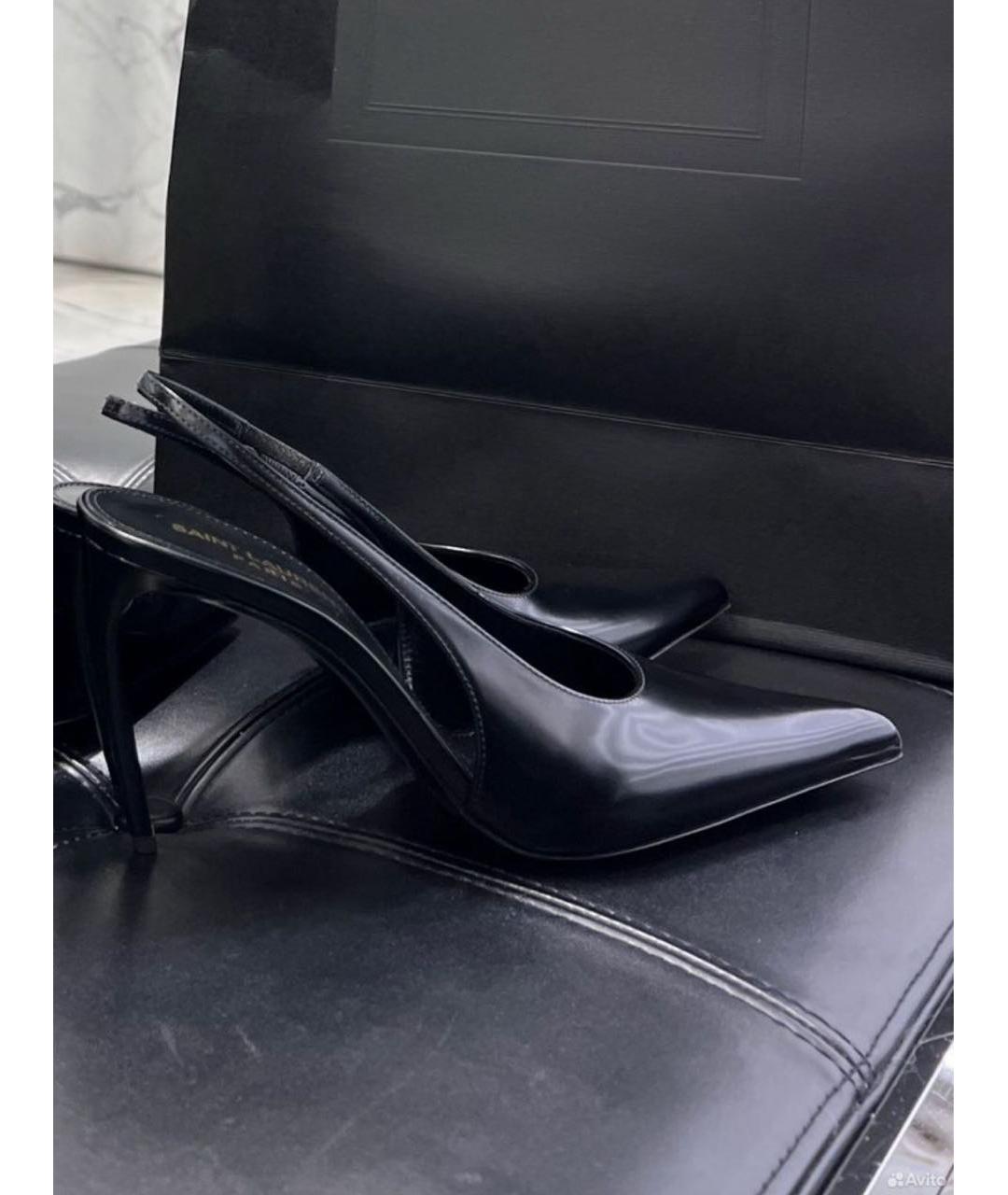 SAINT LAURENT Черные туфли из лакированной кожи, фото 5