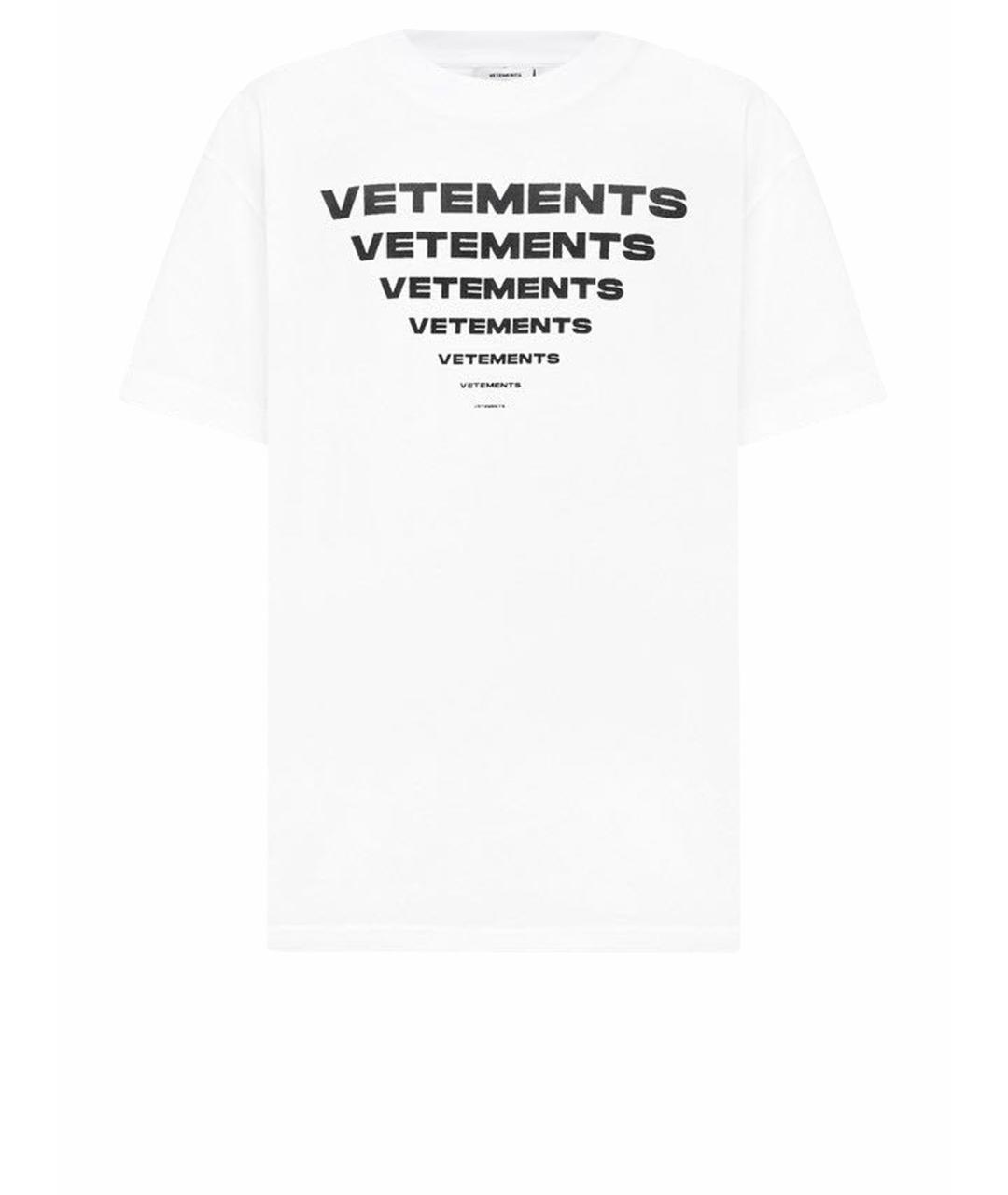 VETEMENTS Белая хлопковая футболка, фото 1