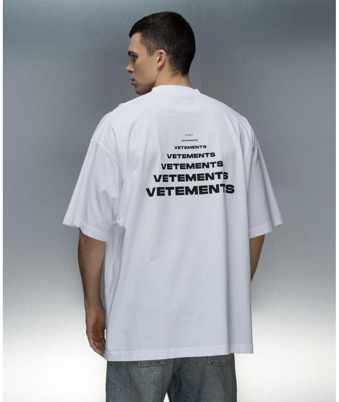 VETEMENTS Белая хлопковая футболка, фото 2