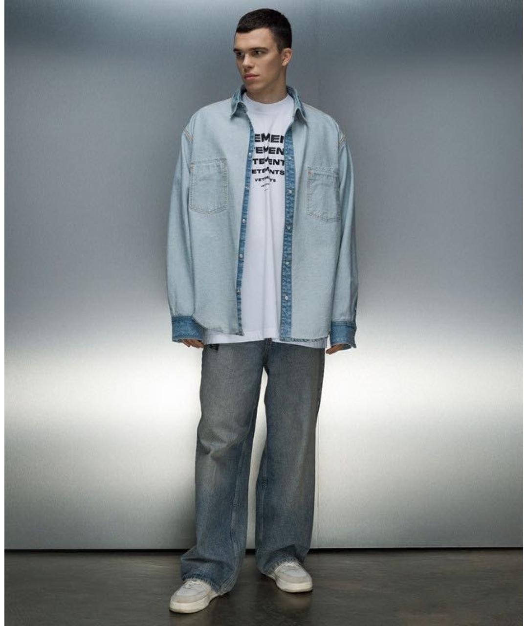 VETEMENTS Белая хлопковая футболка, фото 3