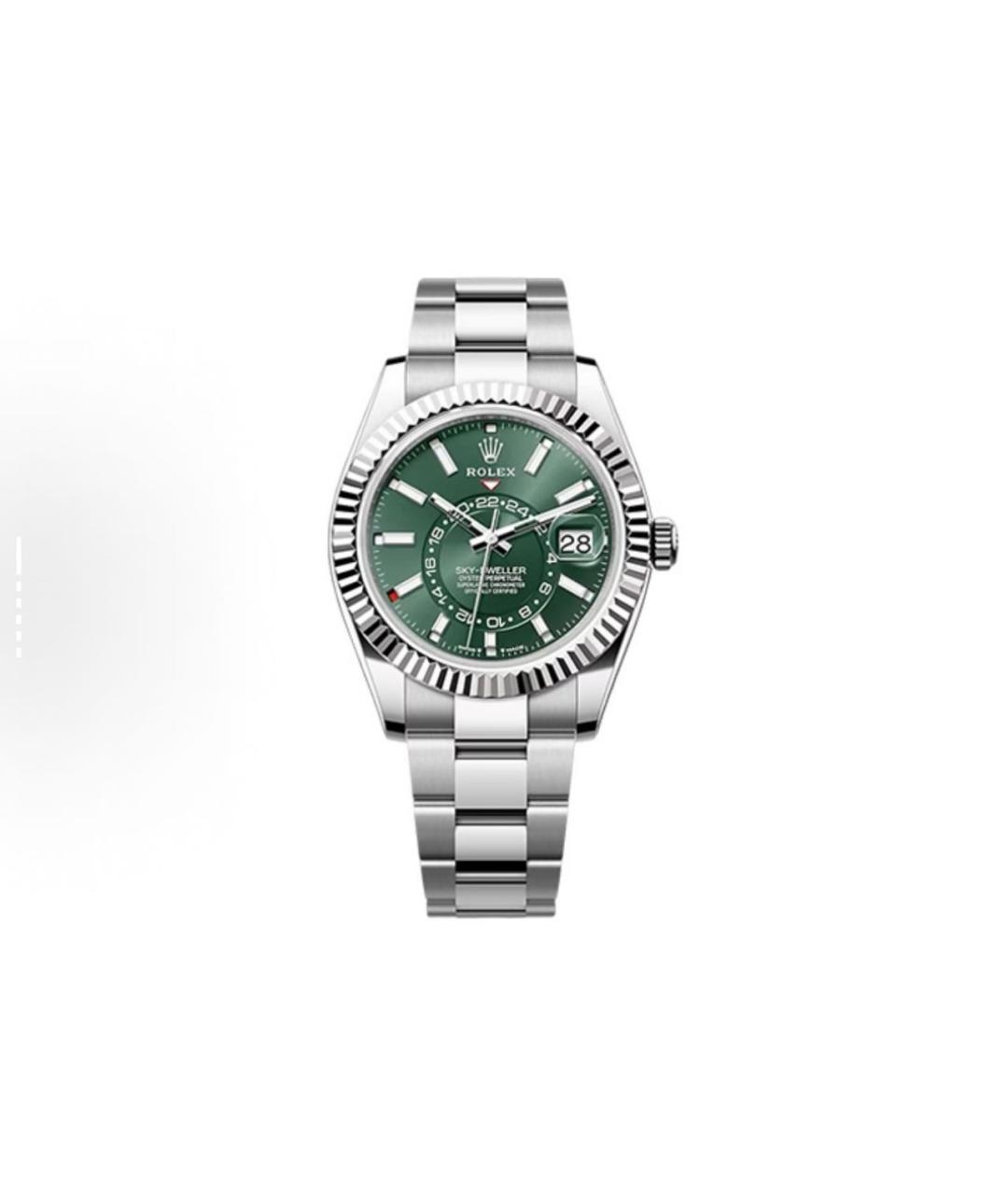 ROLEX Зеленые часы из белого золота, фото 2