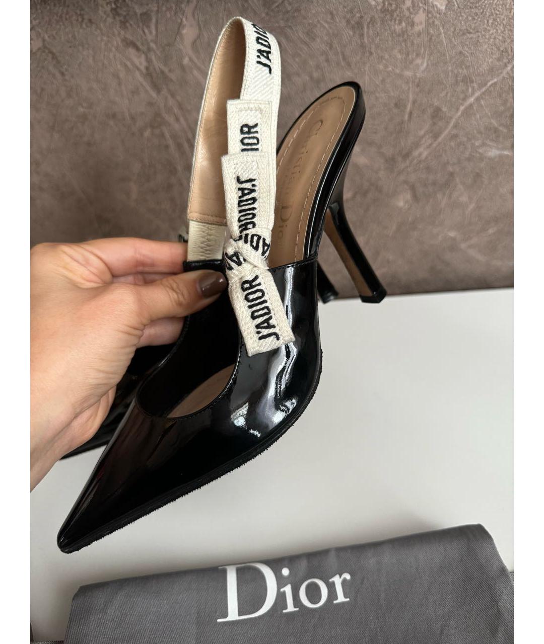 CHRISTIAN DIOR Черные туфли из лакированной кожи, фото 3