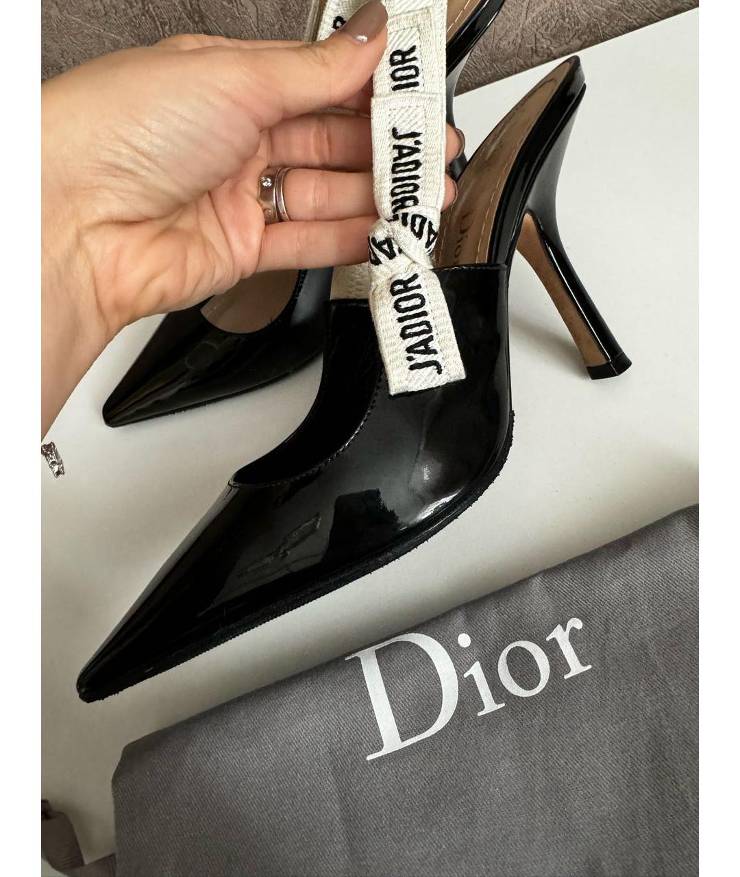 CHRISTIAN DIOR Черные туфли из лакированной кожи, фото 5