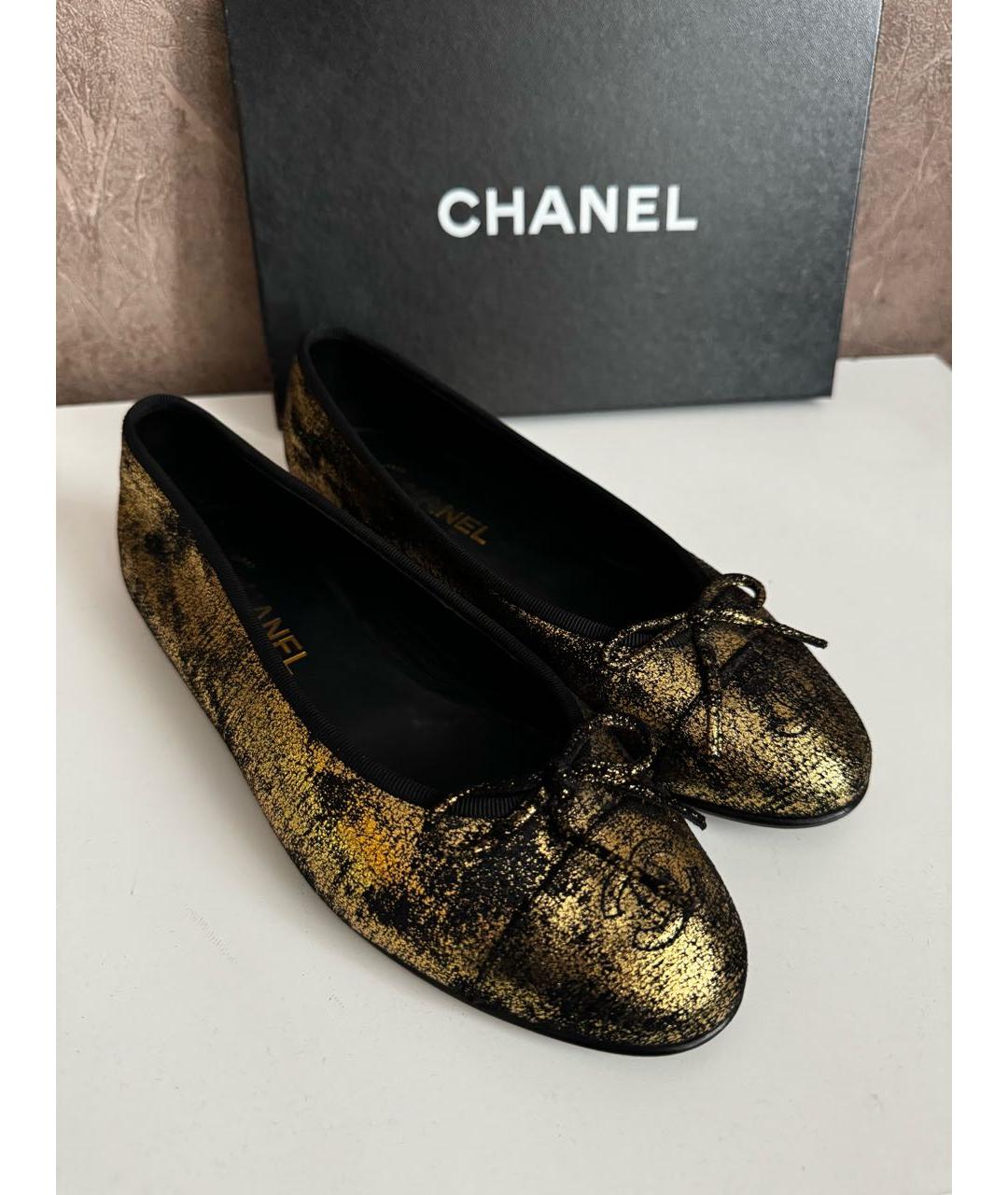 CHANEL Черные кожаные балетки, фото 2