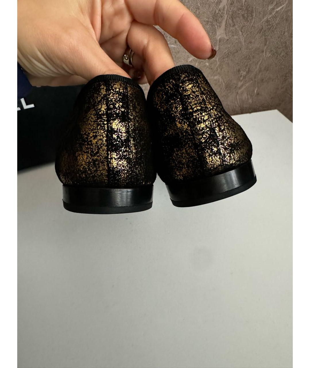 CHANEL Черные кожаные балетки, фото 5