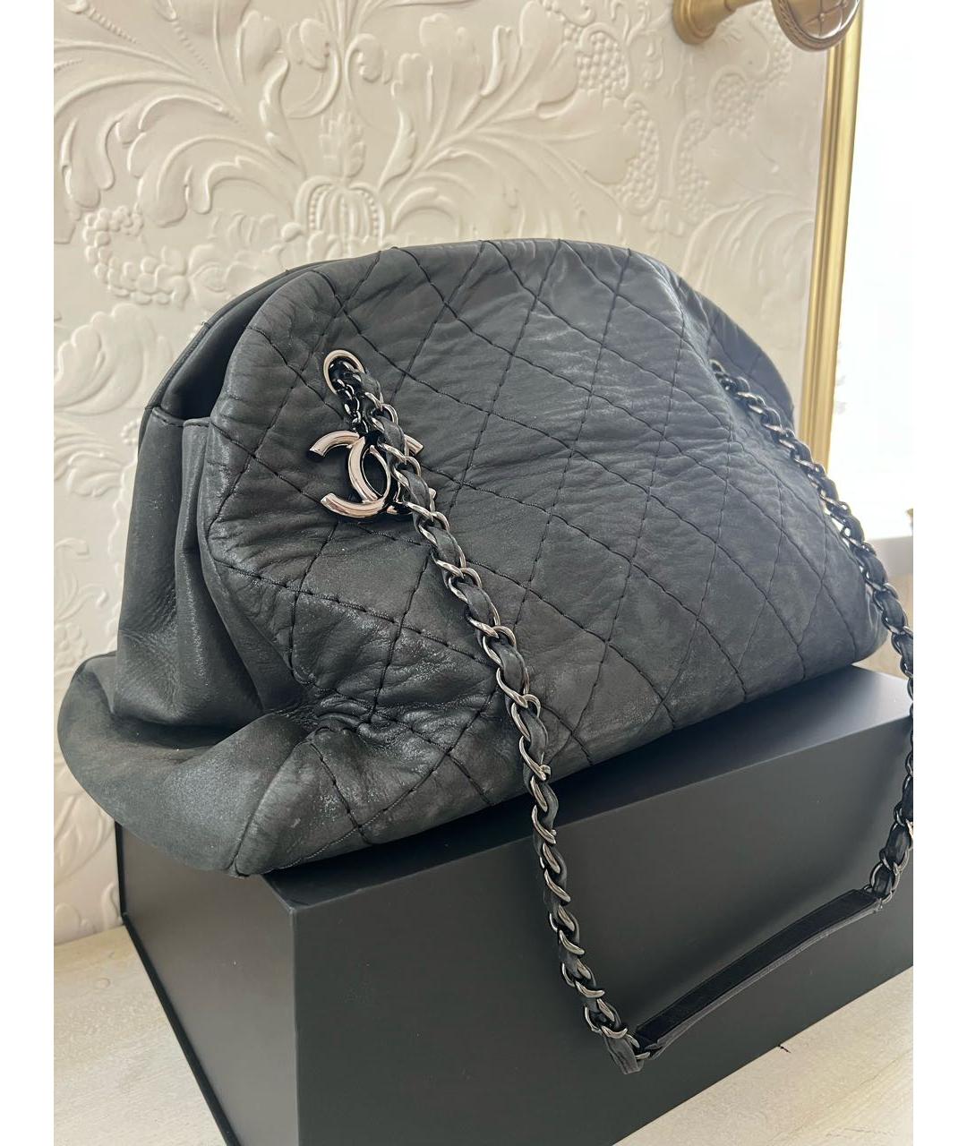 CHANEL Черная кожаная сумка тоут, фото 2