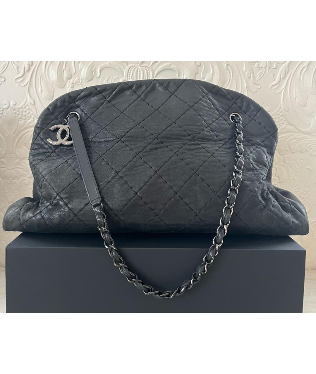 CHANEL Черная кожаная сумка тоут, фото 9