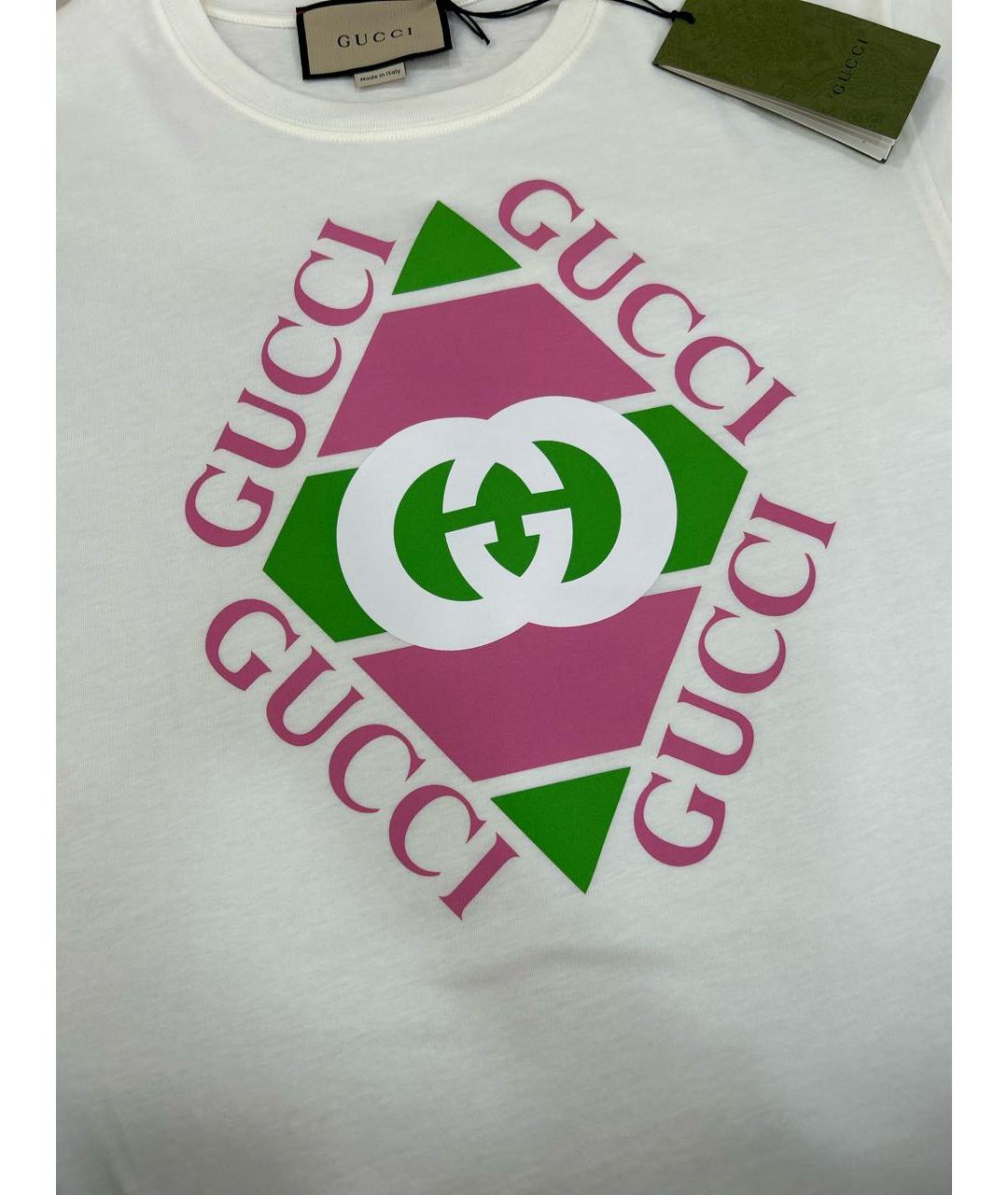 GUCCI Бежевая хлопко-эластановая футболка, фото 5