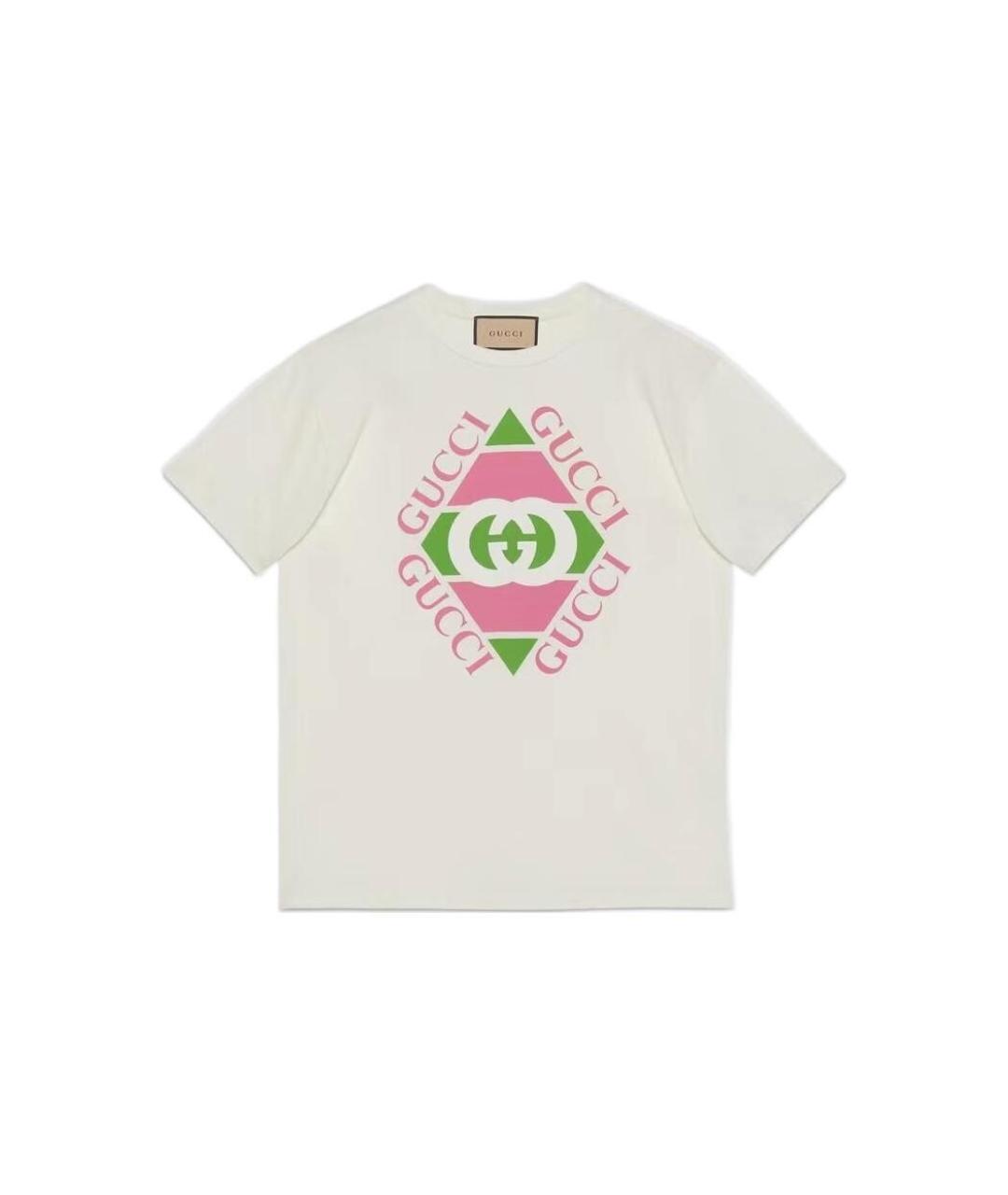 GUCCI Бежевая хлопко-эластановая футболка, фото 1