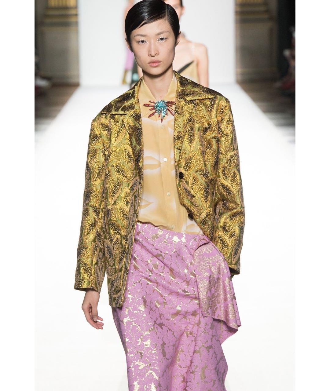 DRIES VAN NOTEN Горчичное пальто, фото 6