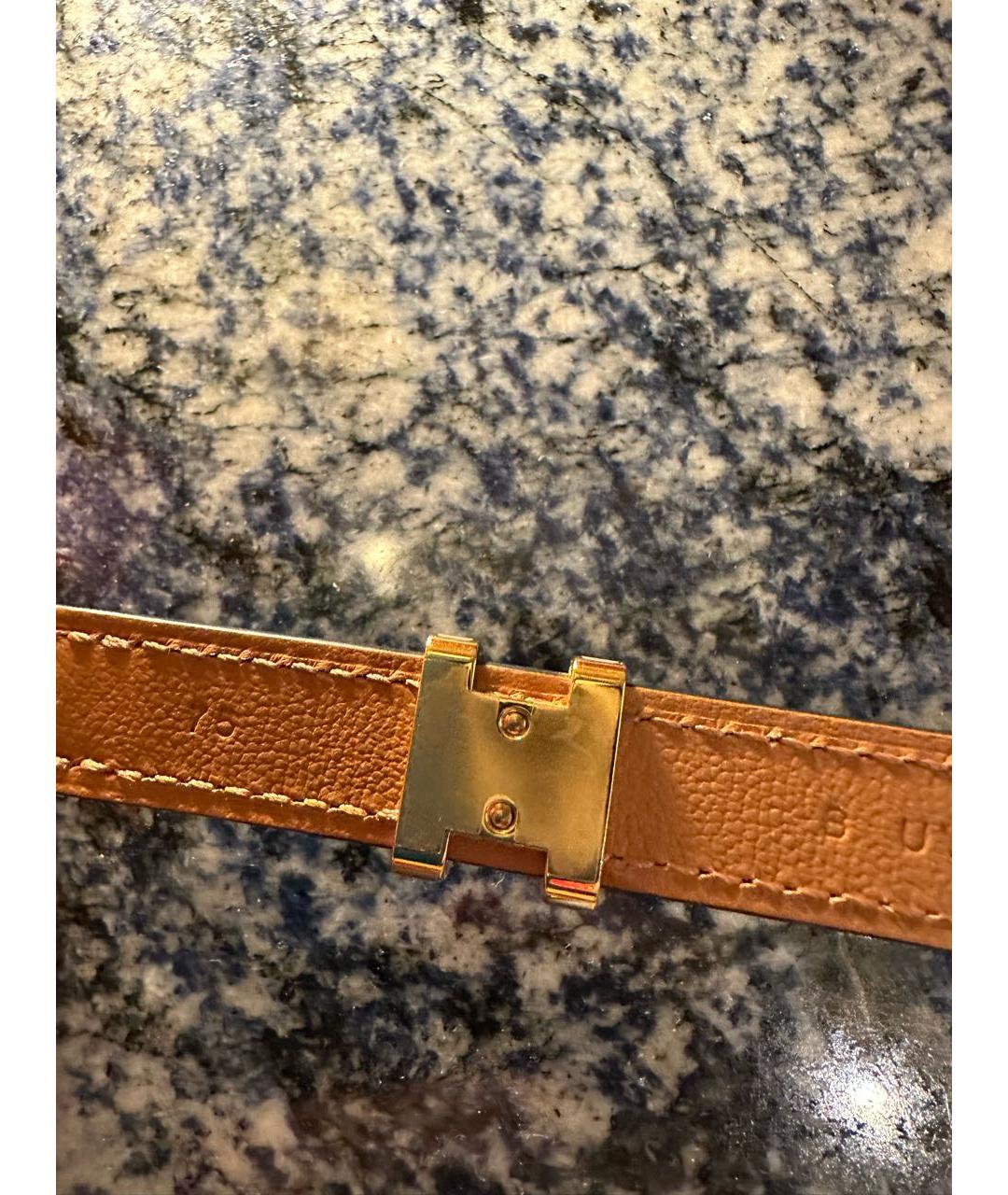 HERMES Фиолетовый кожаный ремень, фото 4