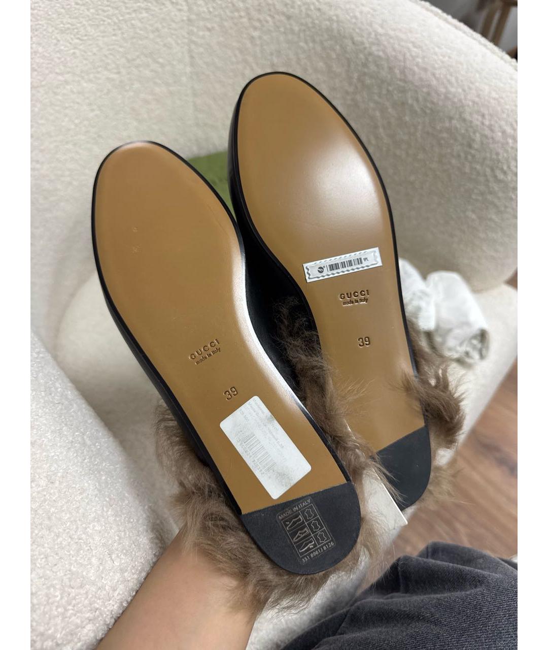 GUCCI Черные кожаные мюли, фото 5