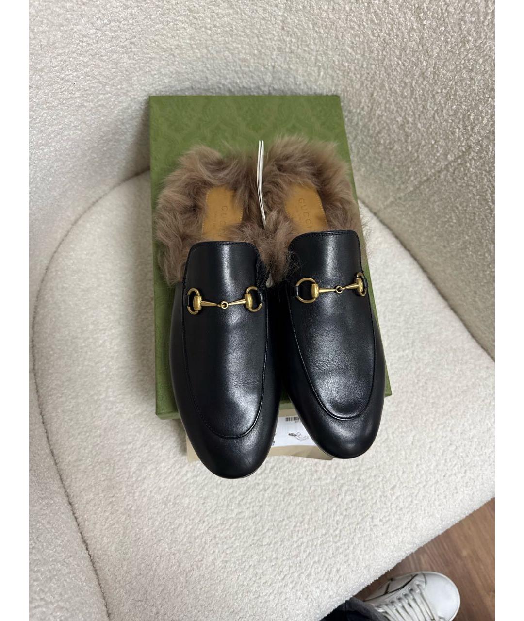 GUCCI Черные кожаные мюли, фото 3