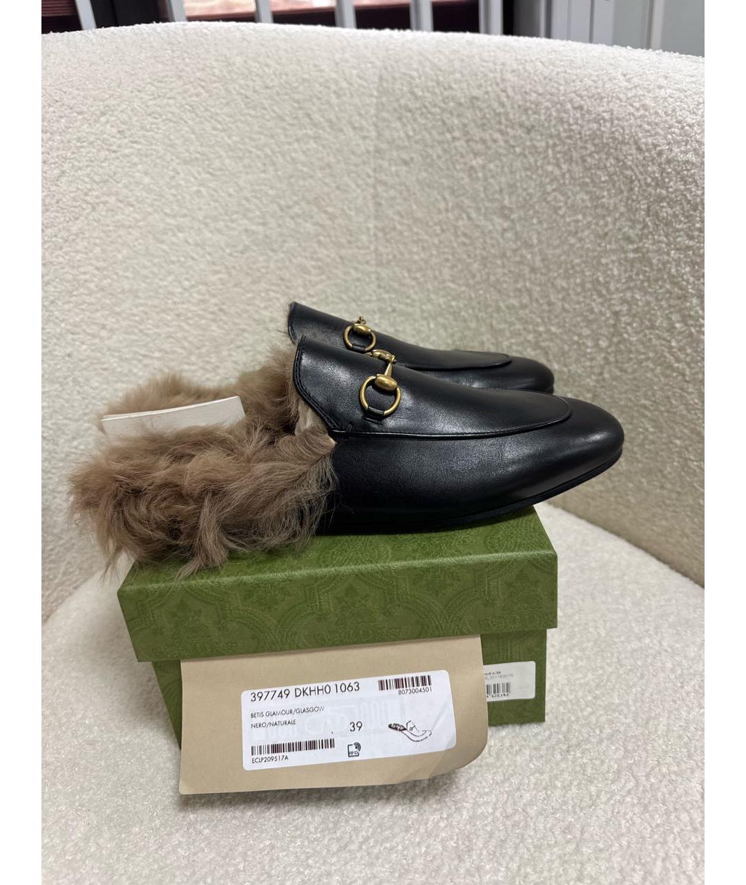 GUCCI Черные кожаные мюли, фото 8