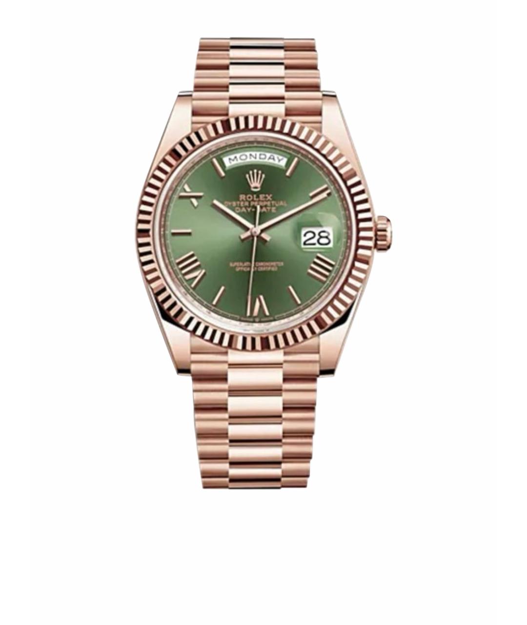 ROLEX Зеленые часы из розового золота, фото 1