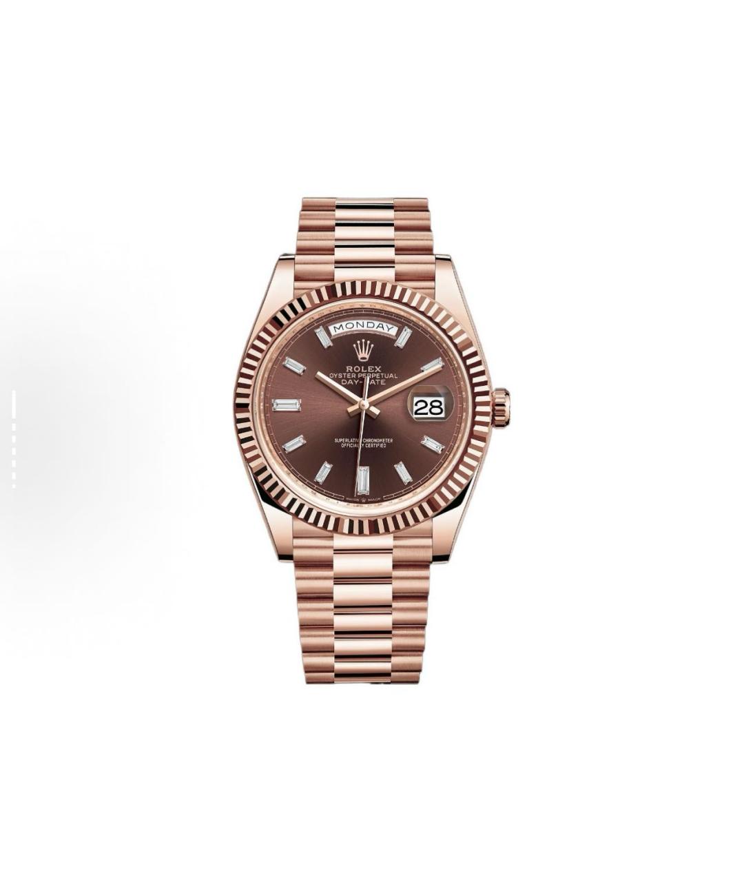 ROLEX Коричневые часы из розового золота, фото 3