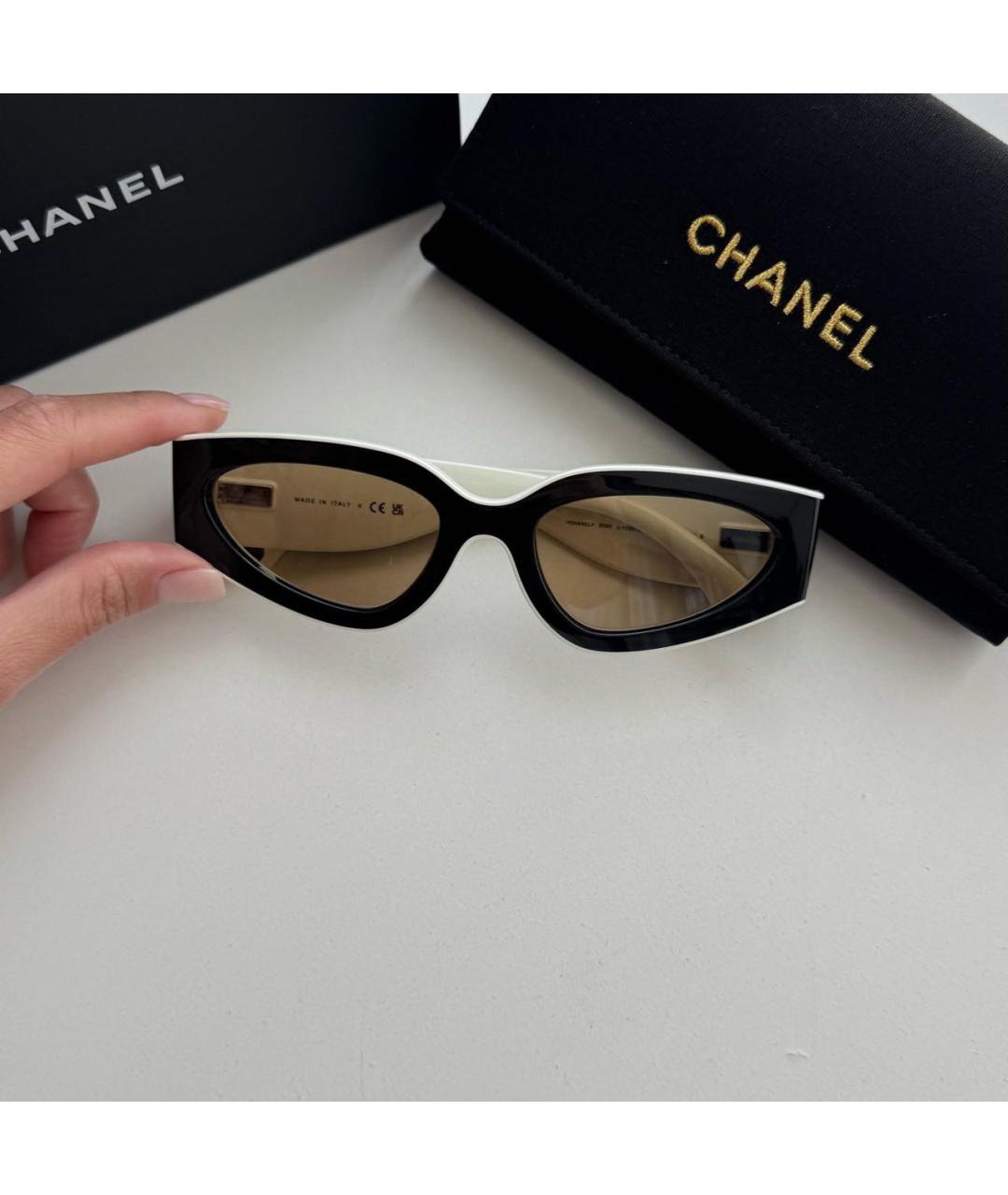 CHANEL Черные пластиковые солнцезащитные очки, фото 5